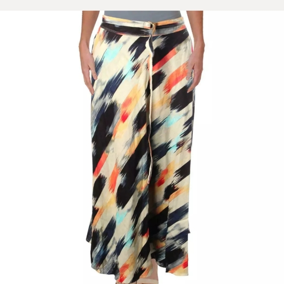 DKNY Asymmetrical Top/ Midi Skirt beige Linen - Picture 8 of 8